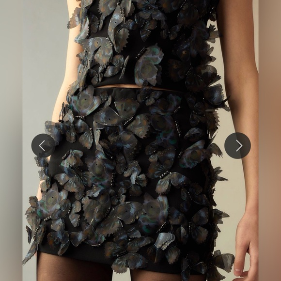 Cynthia Rowley Ombré Butterflies Organza Miniskirt Small NWT - Picture 4 of 11